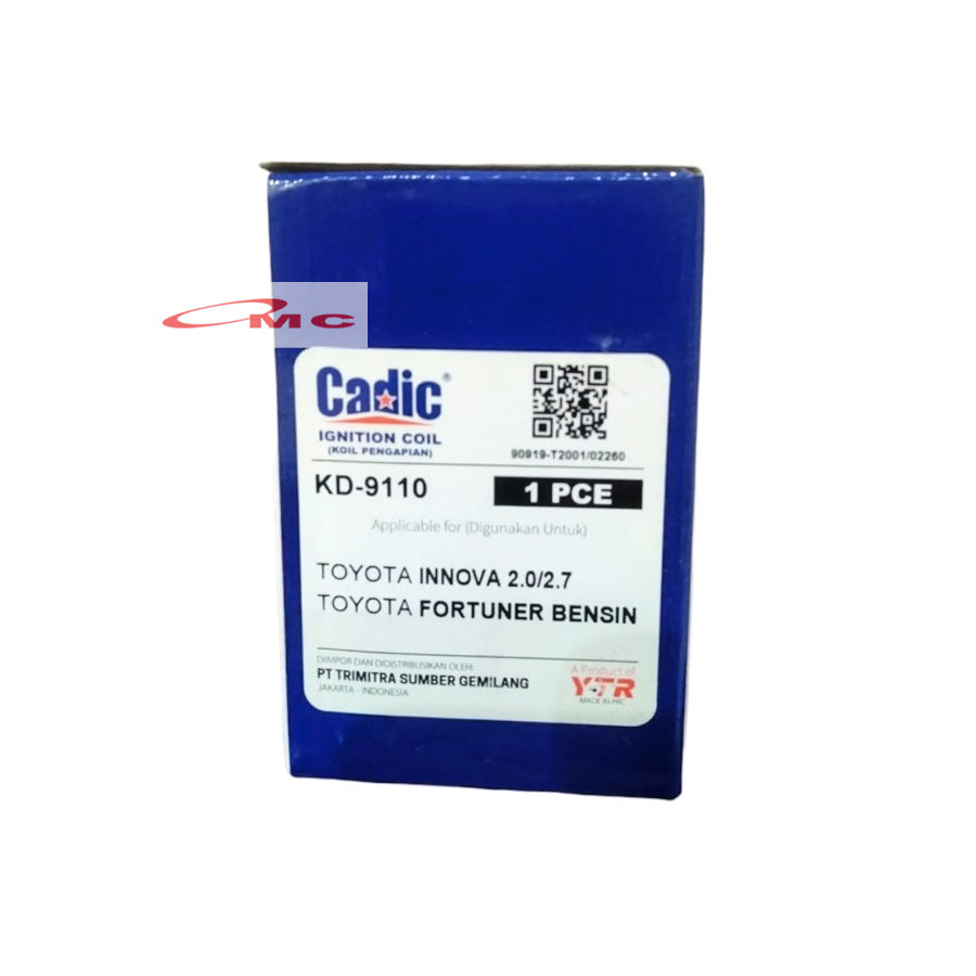 Coil Ignition Innova Fortuner Hilux Hiace KD-9110 Cadic 90919-T2001 / 90919-T2008 Koil Pengapian Ignition Coil Koil Busi