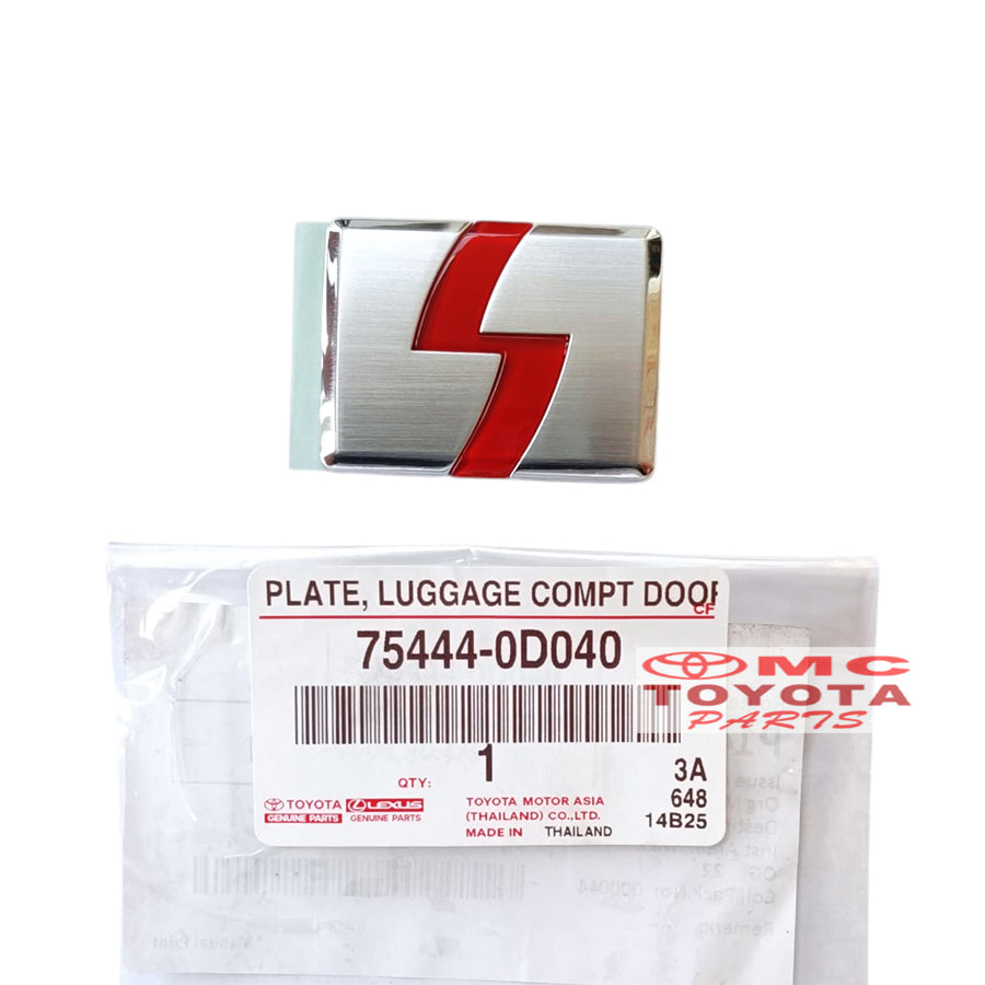 Emblem Logo Type S Yaris Original Toyota 75444-0D040 Emblem Belakang Bagasi Sticker Stiker Logo Chrome Emblem S Yaris Emblem Logo S Yaris
