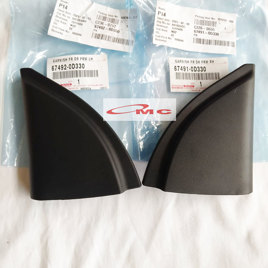 Garnish Cover Segitiga Dalam Spion Depan Kanan kiri All new Yaris Vios 2018-Up 67491-0D330 67492-0D330 Original Toyota