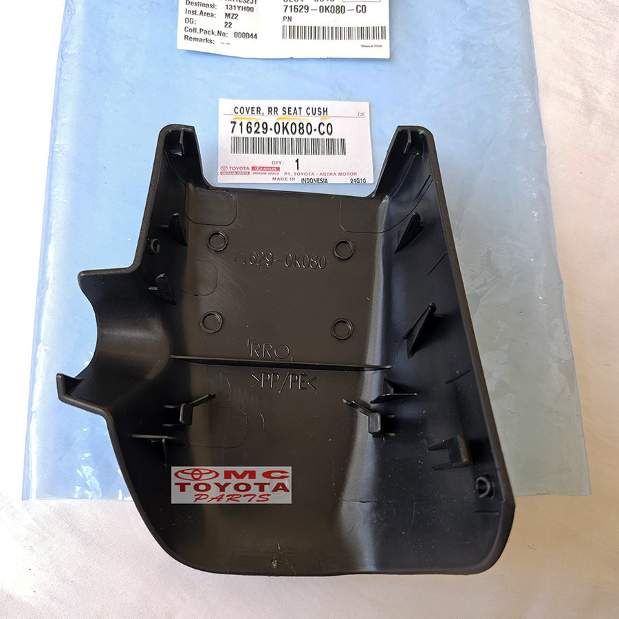 Cover tutup Dudukan Bantalan Engsel Kaki Jok Belakang Tengah Kanan Kiri Fortuner VRZ Kijang Innova Verturer Reborn Original Toyota 71629-0K080-C0 71629-0K200-C0
