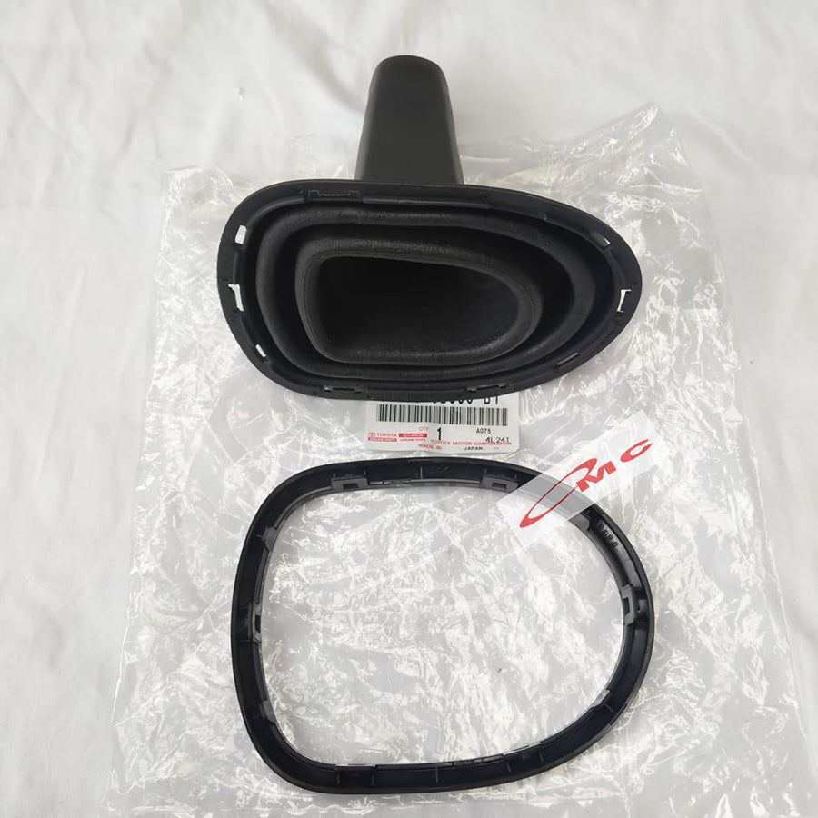 Karet Booth Cover Tongkat Persneling + Bazel Frame Panel Toyota Yaris Bakpao 2006-2013 Orisinil 58808-52060-B1 Bezel + Karet Booth Persneling