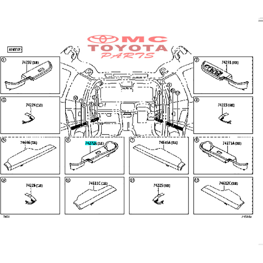 Cover Panel Armrest Power Window Belakang Kanan Kiri All New Rush Original Toyota 74272-BZ150-C0 74271-BZ150-C0