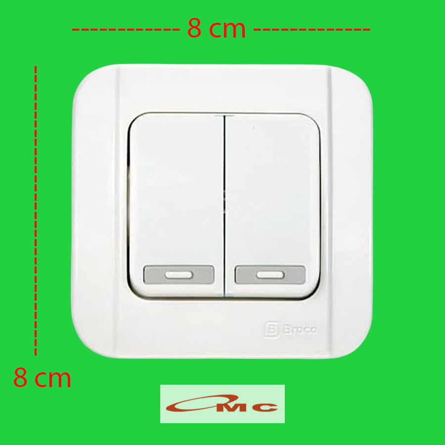 Broco Saklar Engkel 1G Galleo Saklar Seri 2G Galleo White Tunggal Double 1 2 Gang 1 Way G161-55S / G162-55S Sakelar Saklar Broco Galleo Galeo Putih