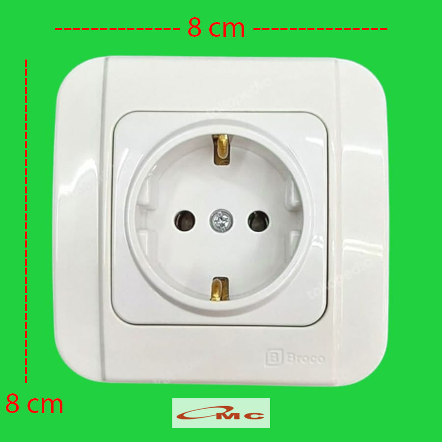 Broco Stop Kontak Broco Galleo G151 White Arde Socket Inbow Tanam Non CP Original Tempat Colokan 1 Lubang Putih Galeo G151-55S