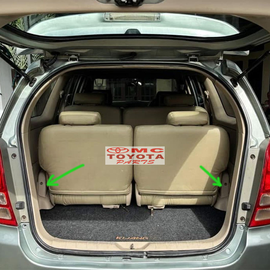 Cover Tutup Kaki Jok Belakang Kanan Kijang Innova 2009-2015 Original Toyota 79957-0K010-E0 Cover Jok Belakang Baris Ketiga Paling Belakang Cover Baut Jok Belakang Cover Rel Jok Belakang Ori