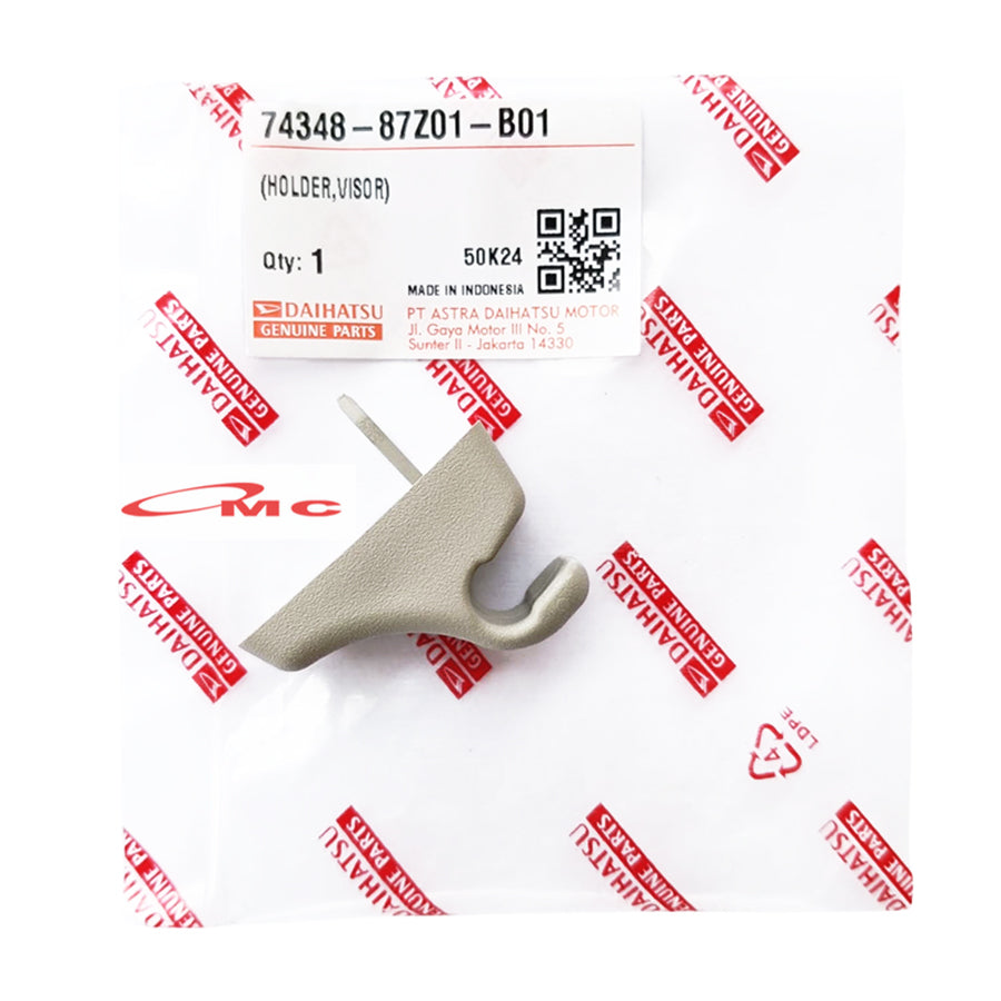 Dudukan Klip Holder Sun Visor Sunvisor Daihatsu Taft GT Rocky Hiline Feroza Independent Espass Taruna Xenia Avanza Original 74348-87Z01-B01 Clip Klip Holder Sunvisor Pengait Jepitan Cantelan Cantolan Sun Visor