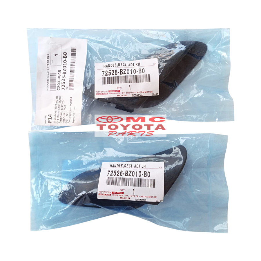Handle Jok Depan Handle Tuas Jok Kursi Depan Kanan Kiri Avanza Xenia Lama Rush Terios Lama Original Toyota 72525-BZ010-B0 / 72526-BZ010-B0 Hitam Putaran Setelan Handel Handle Reclining Adjuster Handle Jok Reclining