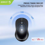 Mouse Wireless Robot M206 / M207 2.4GHz Optical 1600DPI Black Kursor Akurat Untuk PC Laptop Original Silent Mouse Wireles Mause Mos Mous Maos Hitam