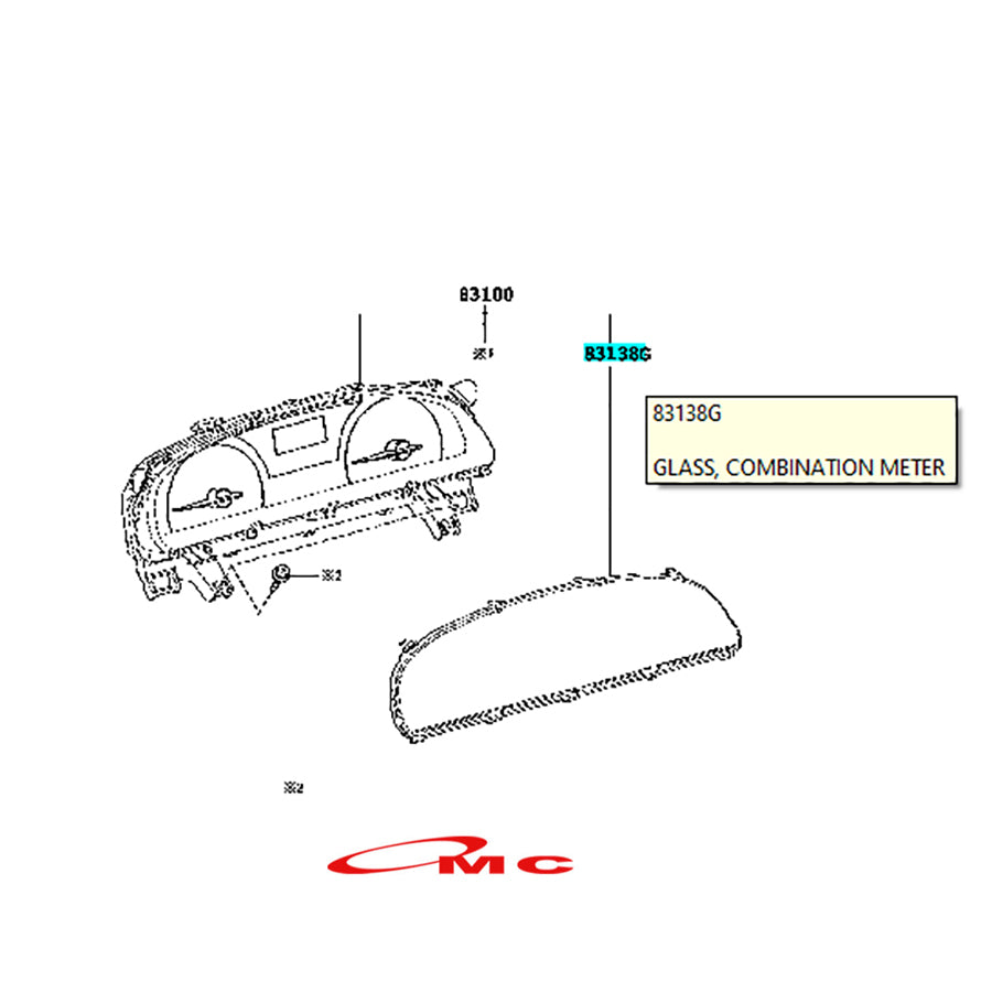 Mika Kaca Glass Speedometer Original Toyota Sienta Tipe E G V Q 83852-0UA00 Mika Speedometer