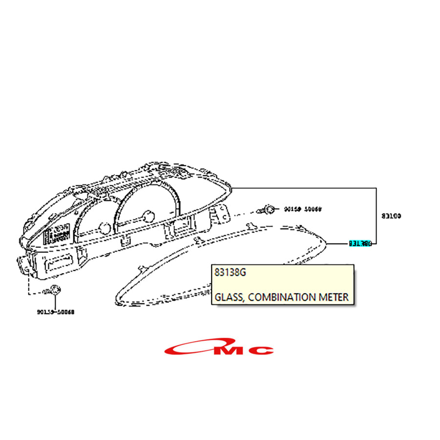 Mika Kaca Glass Speedometer Original Toyota New Vios NCP93 2007-2014 Gen2 83852-0DD50 Mika Speedometer Putih