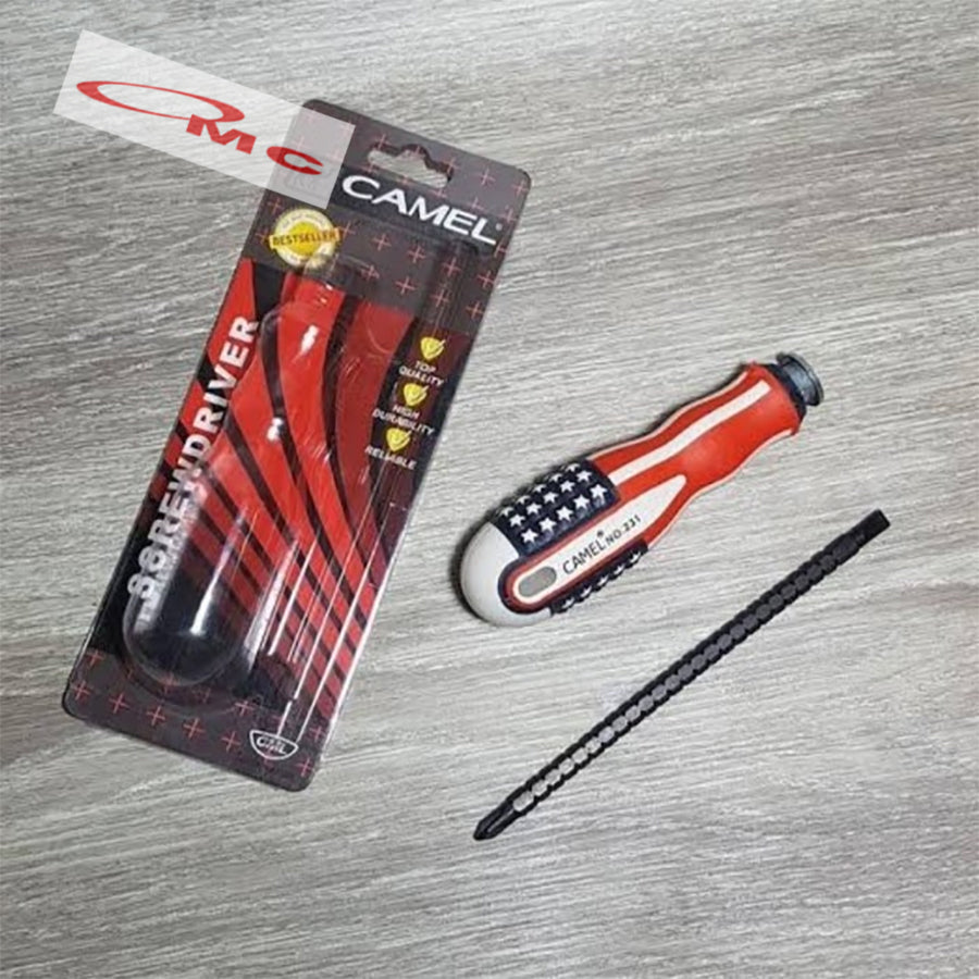 Obeng Bolak Balik Fleksibel USA CAMEL -+ 6 Inch Obeng BB USA Min Plus 6" Obeng Bolak Balik Flexible Plus Minus Amerika 2 Way 2Way Obeng Track Trek