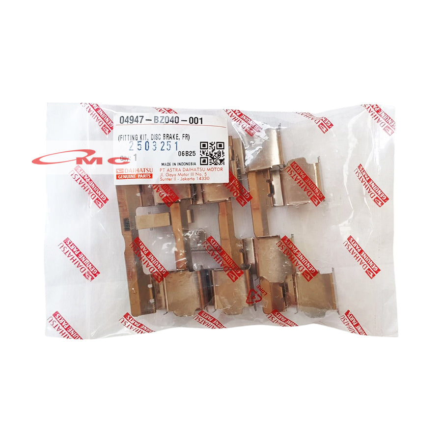 Fiting Fitting Kit Disc Brake Depan Plat Kampas Rem Depan Gran Max Luxio Original 04947-BZ040-001 Plat Lapisan Disc Brake Pad Spring Plat Kancingan Tatakan Ganjelan Kampas Rem Depan Front Granmax
