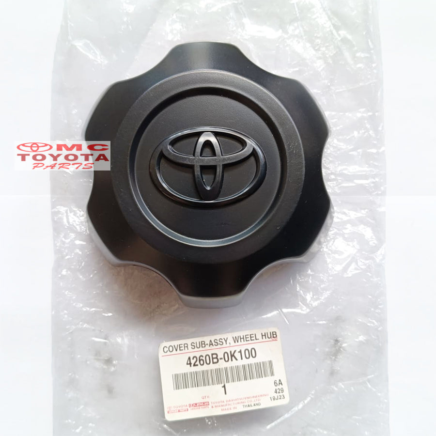 Cover Tutup Dop Roda Hilux Revo New Fortuner 2016-up Original Toyota 4260B-0K100 Dop Tutup Velg Dop Roda Velg Dop Velg Velak Velag Hilux Revo Double Cabin Asli Hitam