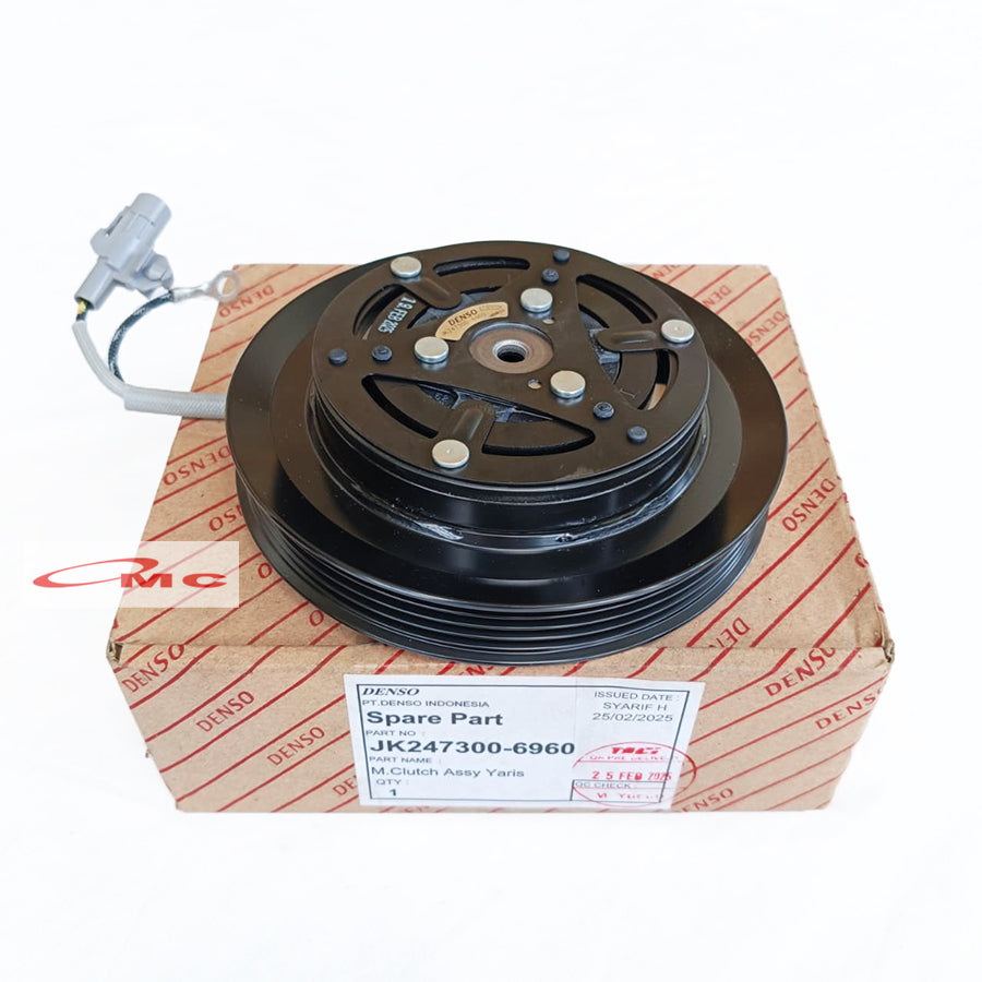 Magnet Clutch AC Yaris New Vios Original Denso JK247300-6960 / 247300-6960 Magnetic Magnit Maknet Clutch Klat AC Toyota Yaris Bakpao Vios Gen 2 Gen2 Puli Pully Pulley Kompresor Compressor AC Mobil Ori