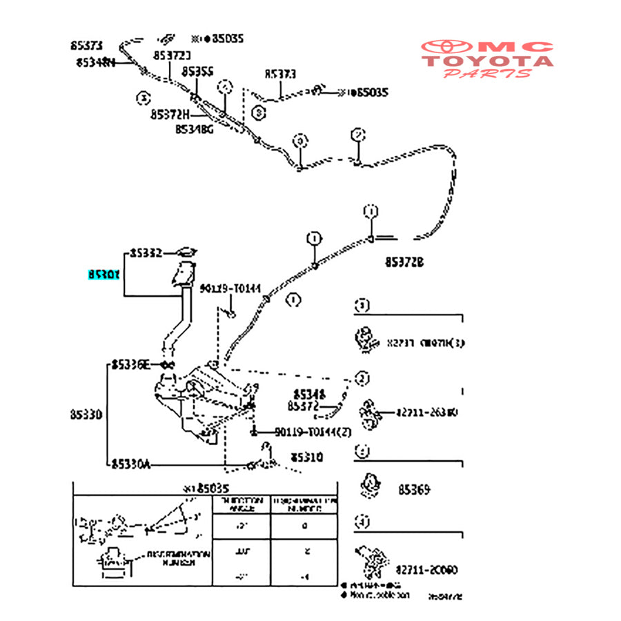 Leher Selang Inlet Pipa Sambungan Tabung Air Wiper Innova Reborn Fortuner VRZ Hilux Revo Original 85301-0K030