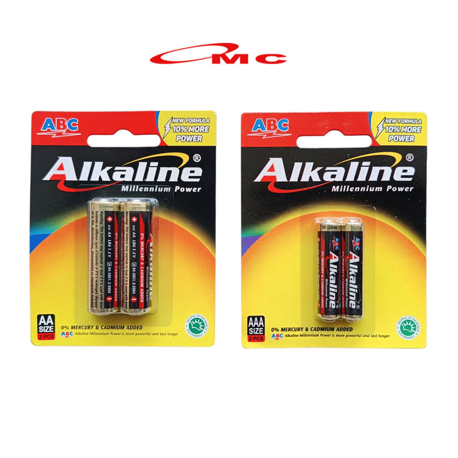 Baterai Batere ABC Alkaline A2 AA / A3 AAA Isi 2 Millennium Power 1.5V Batre Baterry Baterai ABC Alkaline Alkalin Doorbell Door Bell Bel Mainan Anak Kalkulator Jam Dinding Remot Remote Control Mouse Radio Pointer Senter Kamera