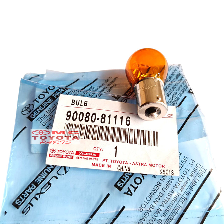 Bohlam Lampu Sein Sen Kuning Kaki 1 12V 21W Mobil Toyota Universal Kijang Kapsul Innova Hilux Fortuner Avanza Xenia Agya Vios Yaris Corolla Kijang Efi Krista Original 90080-81116 Lamp Bulb Bolam Bohlam Lampu Reting Riting Ori