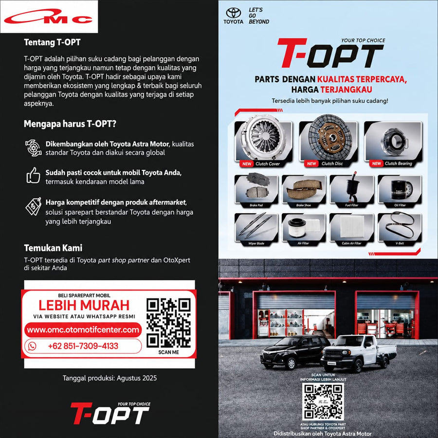 Dekrup Clucth Disk Cover Diesel Fortuner Hilux Rangga Innova Original T-OPT 31210-TT206-8M Genuine Parts