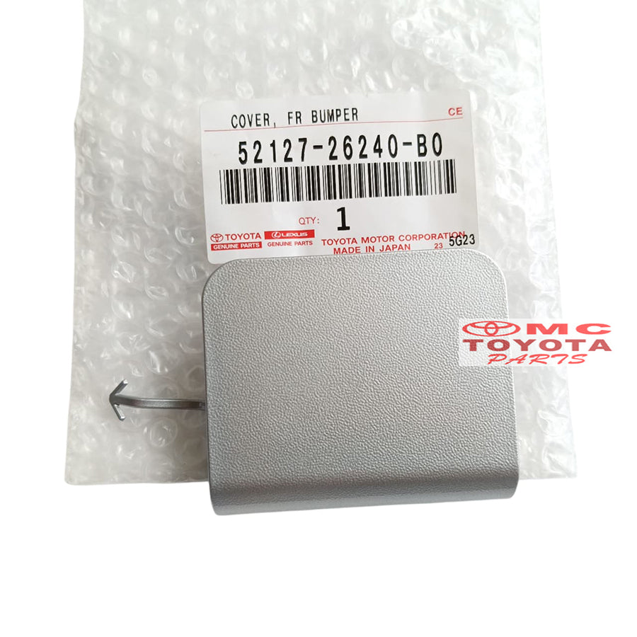 Cover Tutup Lobang Derek Hiace Commuter Silver Glossy Original Toyota 52127-26240-B0 Tutup Lubang Derek Cover Towing Cover Tutup Derek Towing Bemper Depan Tutup Towing Bumper Depan