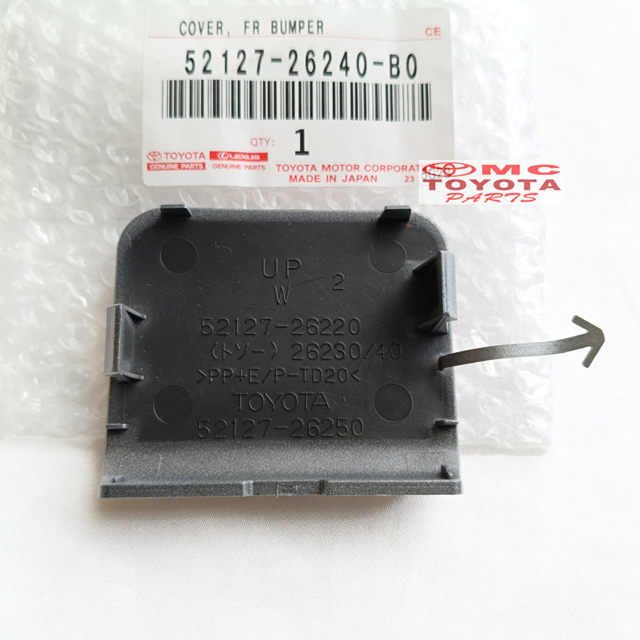 Cover Tutup Lobang Derek Hiace Commuter Silver Glossy Original Toyota 52127-26240-B0 Tutup Lubang Derek Cover Towing Cover Tutup Derek Towing Bemper Depan Tutup Towing Bumper Depan