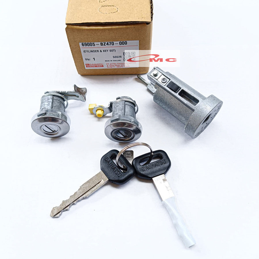 Kunci Set Kontak + Pintu Agya Ayla 2012-2017 Original 69005-BZ470-000 Kunci Kontak Set Kunci Pintu Door Kunci Set Cylinder Key Set Lengkap Komplit 1set