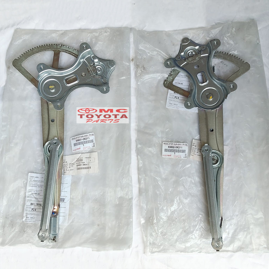 Regulator Kaca Depan Kanan Kiri Hilux Fortuner Original 69801-0K011 69802-0K011