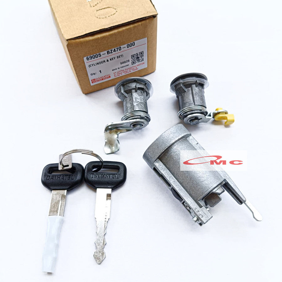 Kunci Set Kontak + Pintu Agya Ayla 2012-2017 Original 69005-BZ470-000 Kunci Kontak Set Kunci Pintu Door Kunci Set Cylinder Key Set Lengkap Komplit 1set