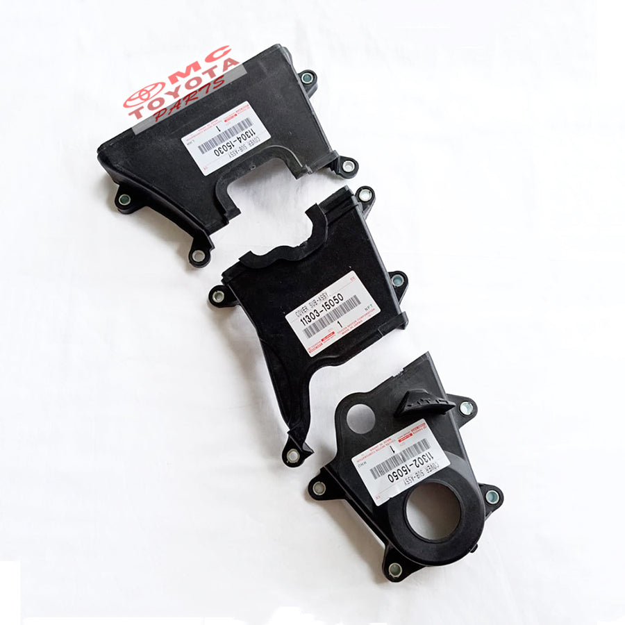 Cover Tutup Timing Belt Corolla Great Corolla Allnew Soluna Corona Original Toyota 11302-15050 / 11303-15050 / 11304-15030 Tutup Cover Timing Belt Bagian Bawah Tengah Atas Corolla All New Corolla Great 1.6 1.8 Ori