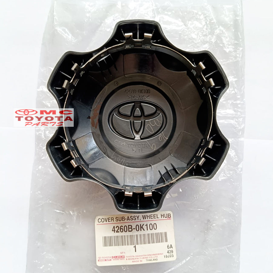 Cover Tutup Dop Roda Hilux Revo New Fortuner 2016-up Original Toyota 4260B-0K100 Dop Tutup Velg Dop Roda Velg Dop Velg Velak Velag Hilux Revo Double Cabin Asli Hitam