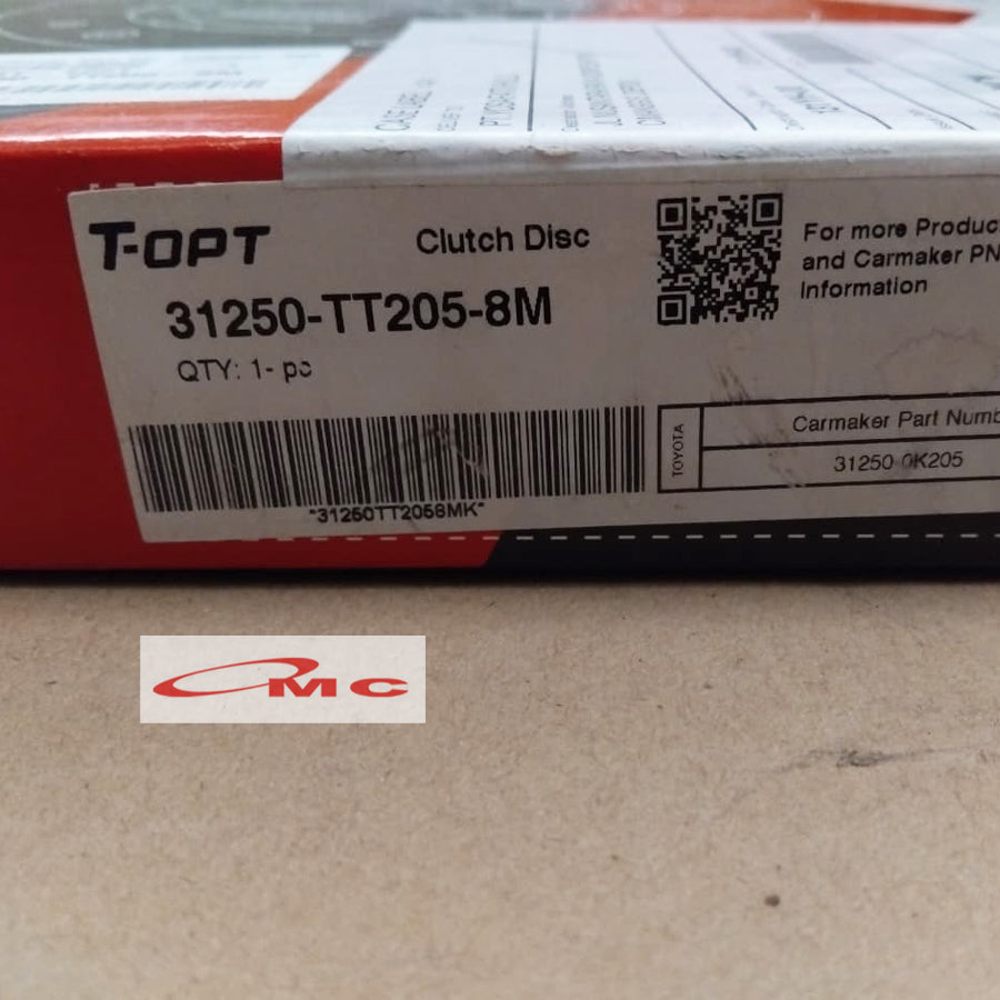 Plat Kampas Kopling Clutch DIsc Fortuner Hilux Asli Original T-OPT 31250-TT205-8M Genuine Parts