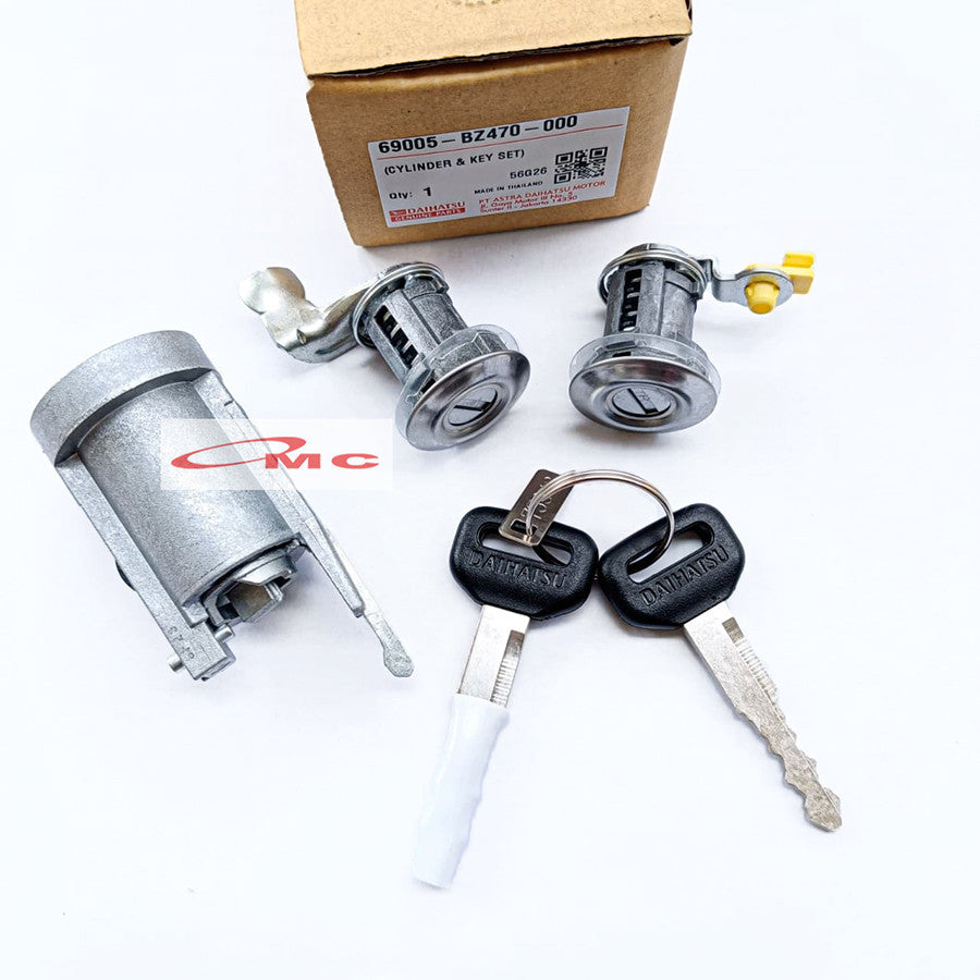 Kunci Set Kontak + Pintu Agya Ayla 2012-2017 Original 69005-BZ470-000 Kunci Kontak Set Kunci Pintu Door Kunci Set Cylinder Key Set Lengkap Komplit 1set