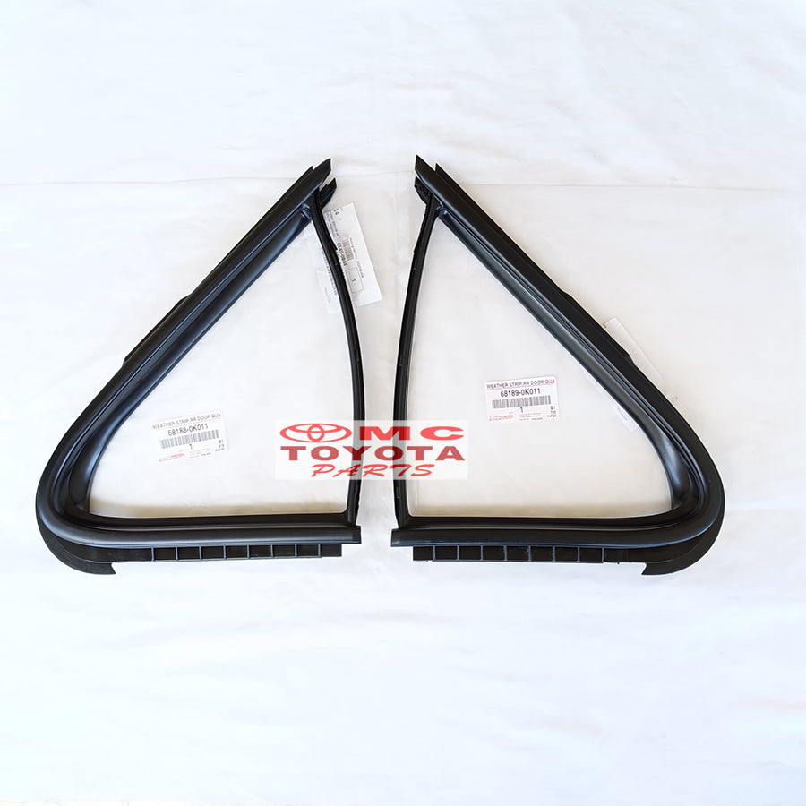 Karet Kaca Segitiga Pintu Belakang Kanan Kiri Fortuner 2005-2015 Original 68188-0K011 / 68189-0K011 Karet Segitiga Kaca Belakang Pintu Tengah