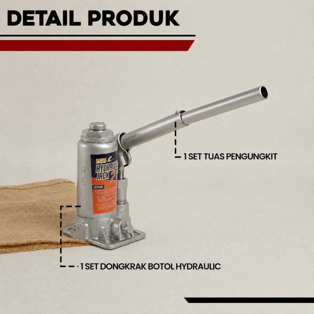 Dongkrak Mobil Model Botol REL Hidrolik Hydraulic Jack 2 Ton 4 Ton DONGKRAK-2T-REL DONGKRAK-4T-REL