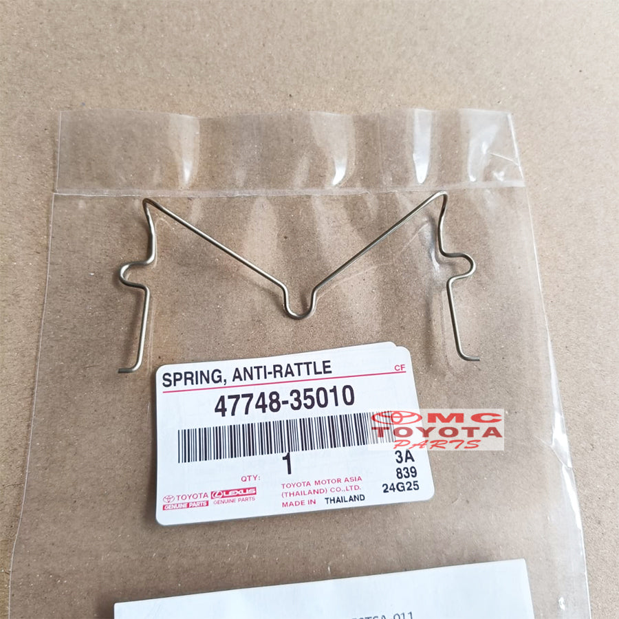 Fitting Kawat Cakram Fortuner Hilux Land Cruiser Prado Original Toyota 47748-35010 Fiting Spring Kawat Kaliper Cakram Kampas Rem Depan Front Disc Brake Ori