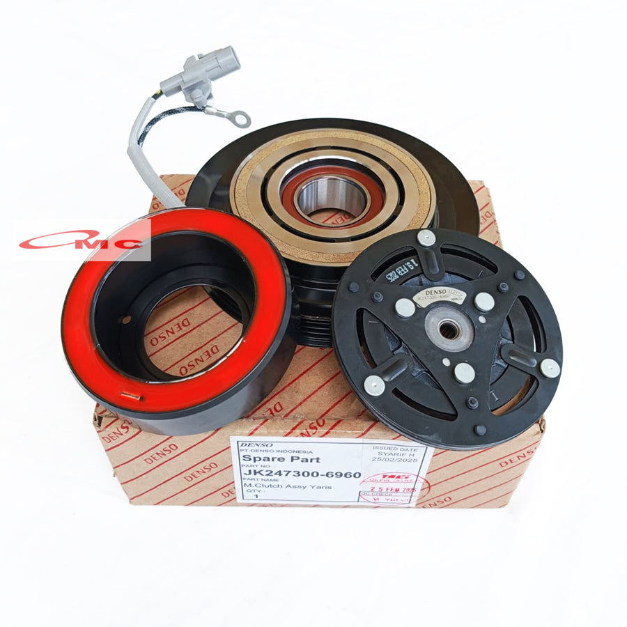 Magnet Clutch AC Yaris New Vios Original Denso JK247300-6960 / 247300-6960 Magnetic Magnit Maknet Clutch Klat AC Toyota Yaris Bakpao Vios Gen 2 Gen2 Puli Pully Pulley Kompresor Compressor AC Mobil Ori