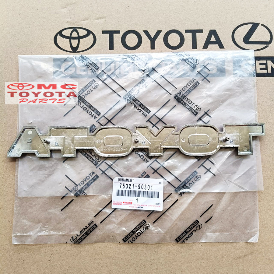 Emblem Toyota Grille Depan Hardtop FJ40 BJ40 Original 75321-90301 Emblem Logo Grill Radiator Depan Tulisan TOYOTA Landcruiser Land Cruiser Hardtop Ori Sticker Stiker Front