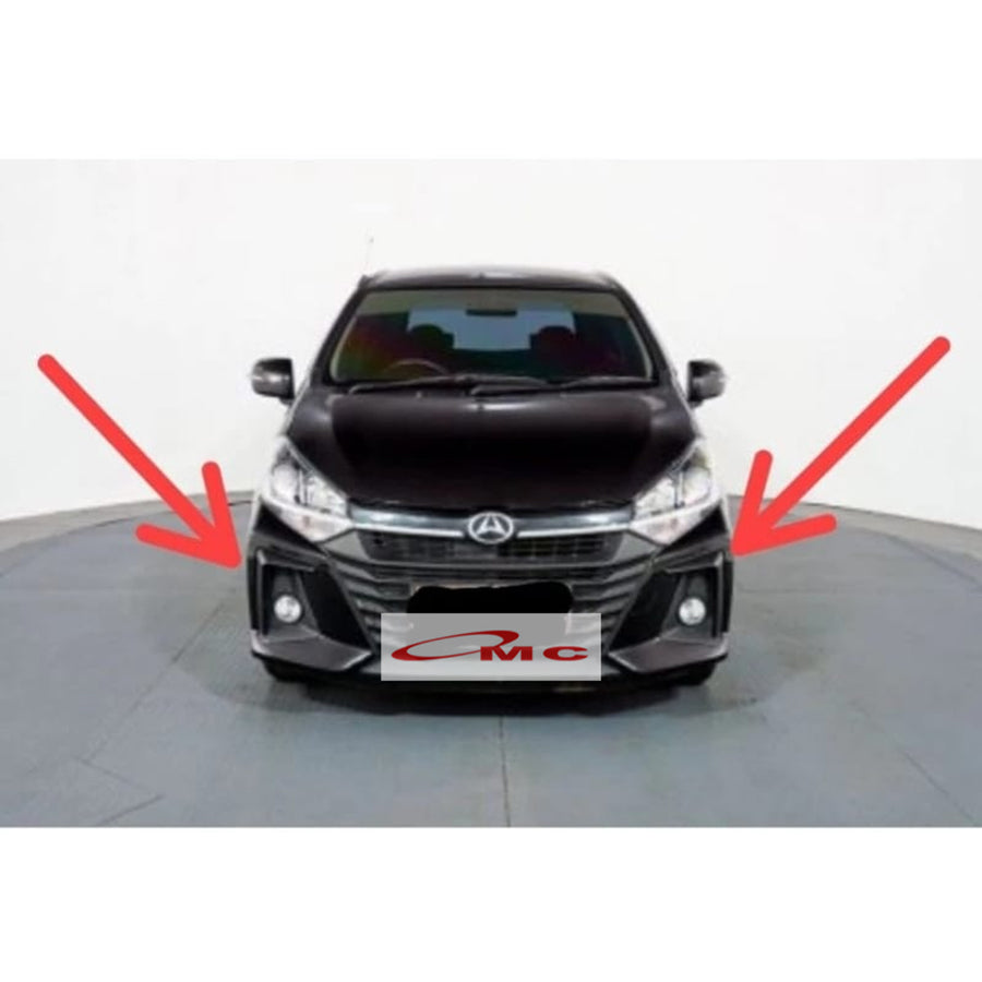 List Moulding Bumper Lampu Fog Lamp Depan Kanan Kiri Hitam Ayla Facelift 2016-2020 Original 52712-BZ220-001 52713-BZ220-001