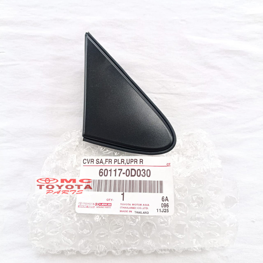 Cover Pilar Segitiga Spion Bagian Luar Sebelah Kanan Vios Old 2002-2007 Gen1 Original Toyota 60117-0D030 Cover Spion Pojok Garnish Tutup Pilar Segitiga Luar Spion Ori