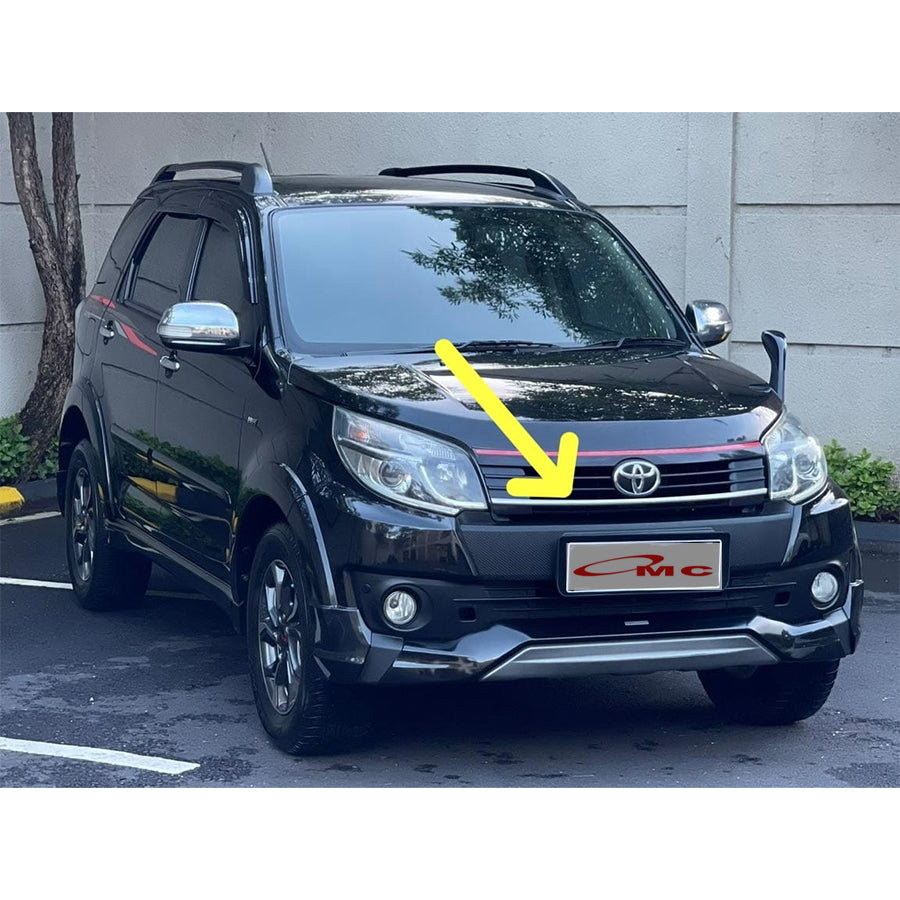 List Grill Radiator Chrome Rush Terios 2015-2017 Original 53122-BZ140-001 Molding Moulding Grille Radiator Depan Bagian Bawah Lis Grile Gril Radiator Ori
