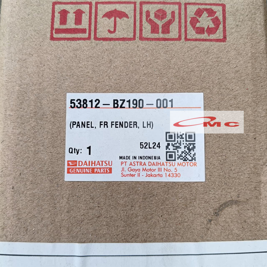 Panel Fender Spakboard Depan Daihatsu Luxio Original 53811-BZ190-001 / 53812-BZ190-001 Vender Fender Spakbor Panel Front Fender Plat Besi Slebor Depan Kanan Kiri Luxio Ori