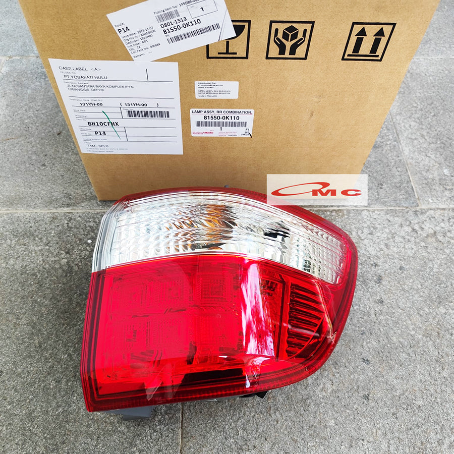Stoplamp Lampu Belakang Fortuner 2008 2009 2010 2011 Kanan Kiri Original Genuine Toyota 81550-0K110 81560-0K110 Stop Lamp Belakang
