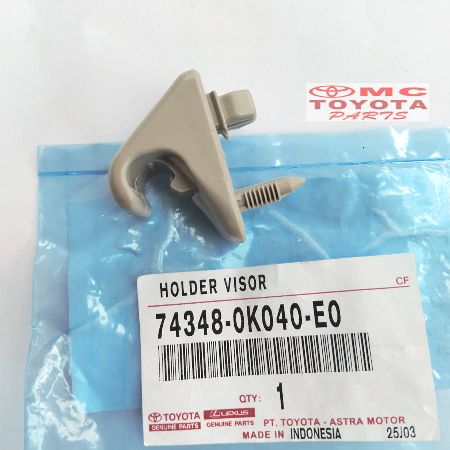 Dudukan Klip Holder Sunvisor Tahanan Cahaya Fortuner Innova 74348-0K040-E0 Original Toyota