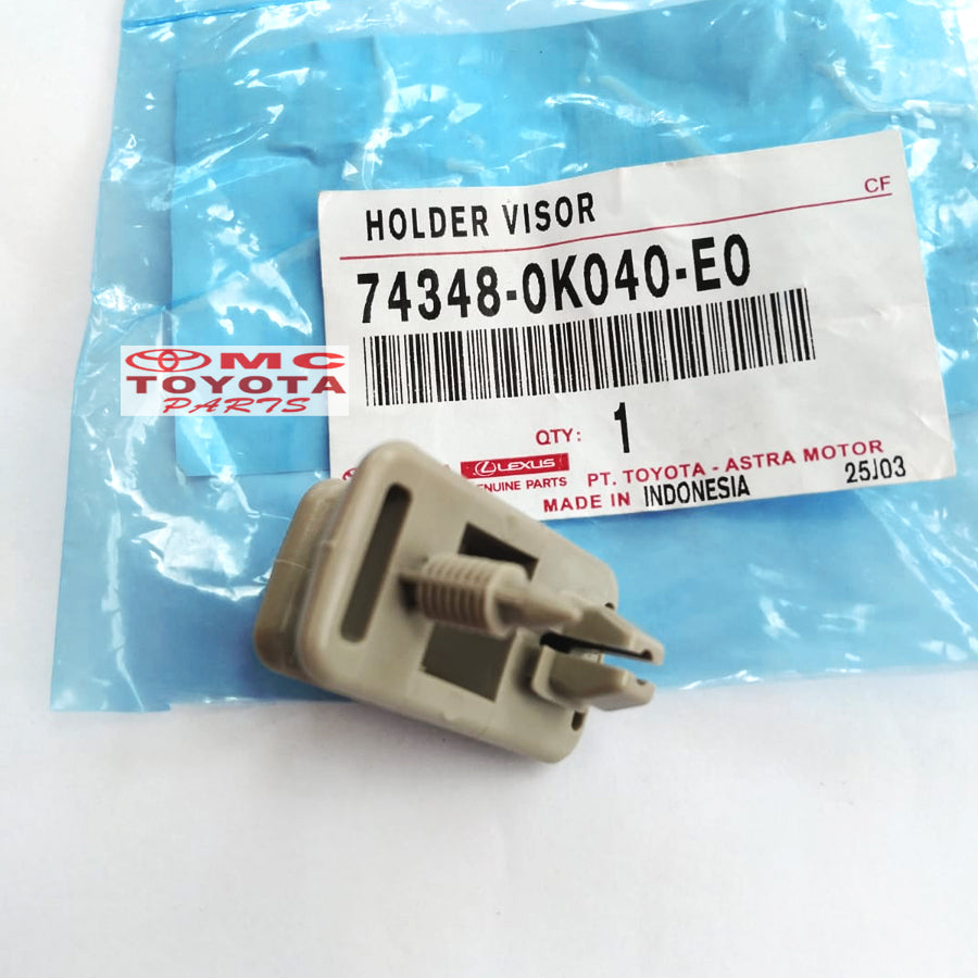 Dudukan Klip Holder Sunvisor Tahanan Cahaya Fortuner Innova 74348-0K040-E0 Original Toyota