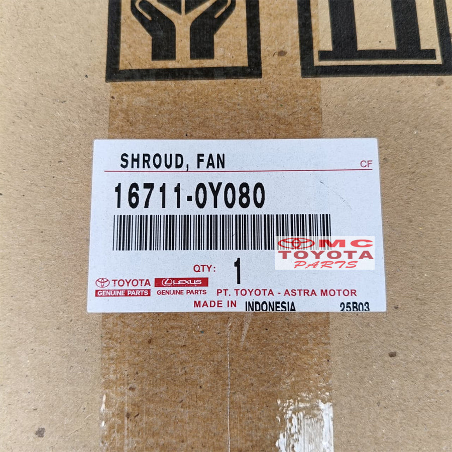 Shroud Fan Radiator + Tabung Air Radiator Toyota Etios Valco Original 16711-0Y080 Shrud Rangka Rumah Kipas Radiator Shroud Fan Radiator Cover Radiator Dudukan Motor Fan Tedengan Dinamo Kipas