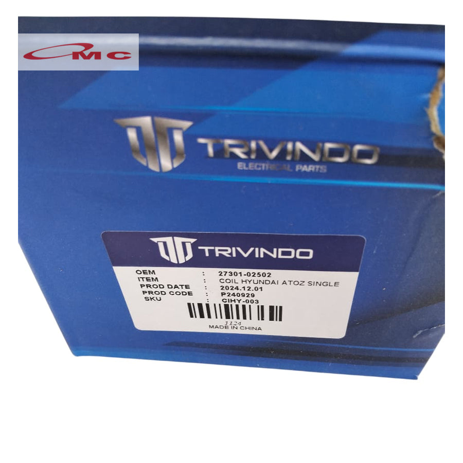 Coil Koil Ignition Busi Hyundai Atoz Singel 27301-02502-TRV Original Trivindo