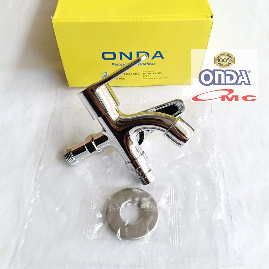 Kran Air Keran Double/Cabang Shower Tembok ONDA 1/2 Inchi K-TUL-FLOW-1P2 Kran Shower Bercabang
