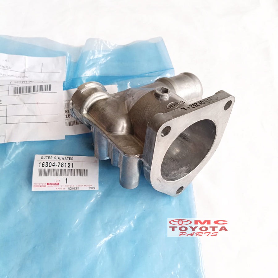 Water Outlet Rumah Thermostat Dyna Saurus Hino Dutro 110 115 125 130 HT Original Toyota 16304-78121 Cover Tutup Rumah Thermostat Termostat Outer Housing Water Outlet Radiator Dynasaurus