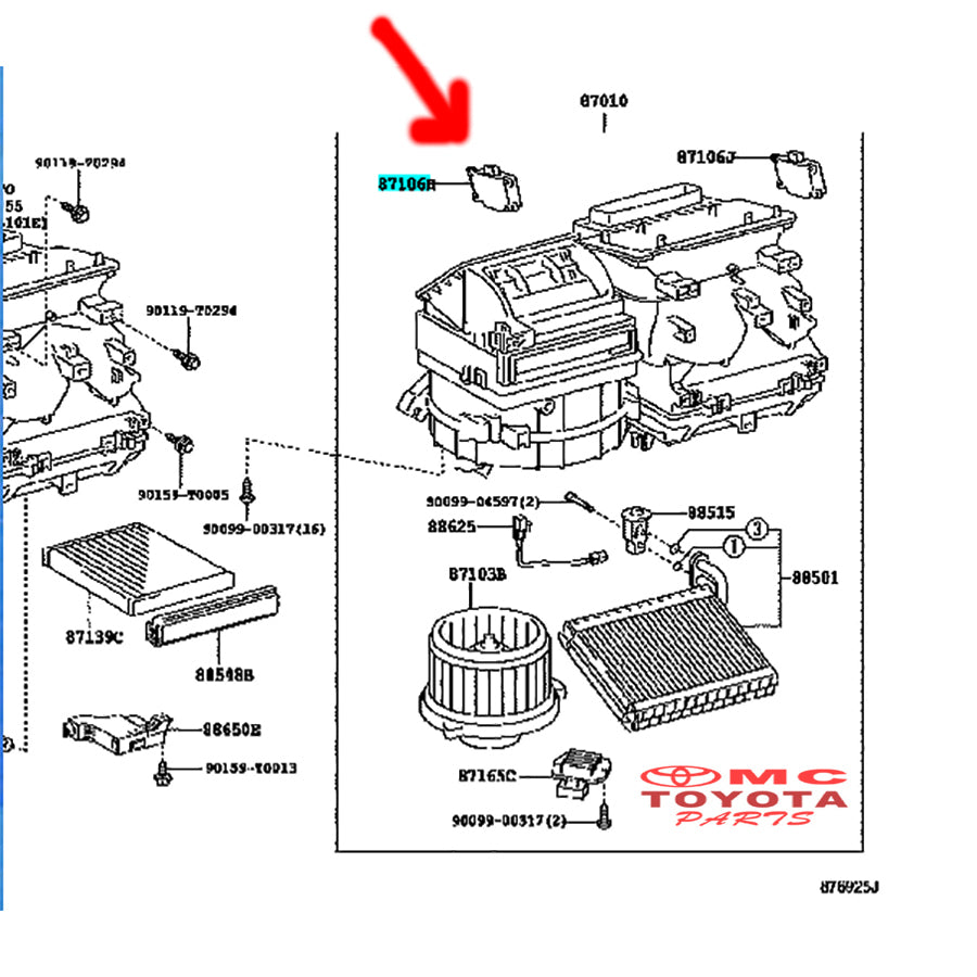Motor Servo AC Dinamo Corolla Altis Kijang Innova Fortuner Hilux Original Toyota 87106-0K040 Servomotor Servo Motor Ac Damper For Airmix