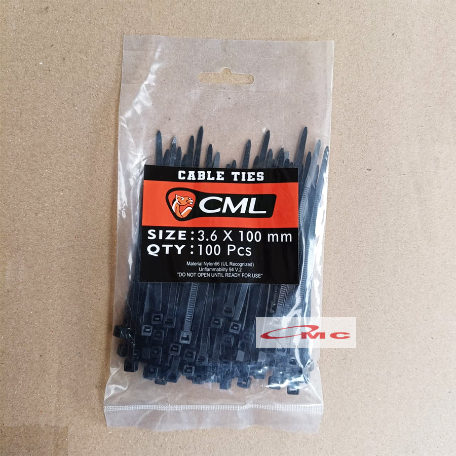 Kabel Tis Tebal CAMEL Nylon 3,6x100mm Insulock Insulok Cable Tis Ikat Multifungsi 100 pcs Putih Hitam Kabel Ties Zip Ties Cable Tie Wrap 3.6 x 100 mm Alat Pengikat