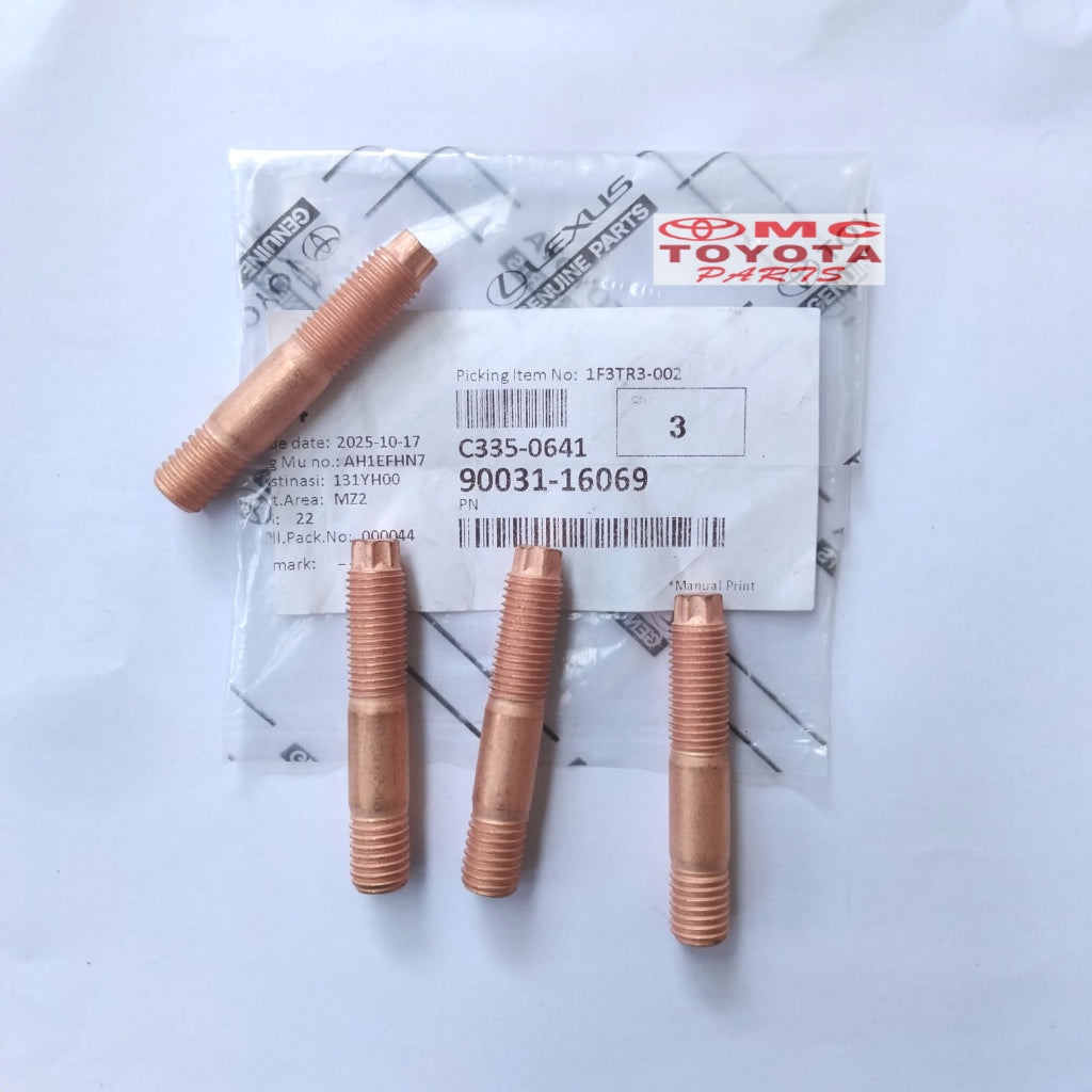 Baut Stud Bolt Stud Manifold Turbo Coaster Dyna Saurus Hino Dutro Baut Manifold 90031-16069 Original